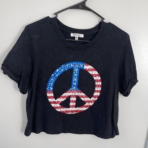 Cropped Peace Sign ☮️ Tshirt